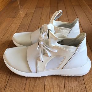 White Adidas Tubular Defiant Shoes
